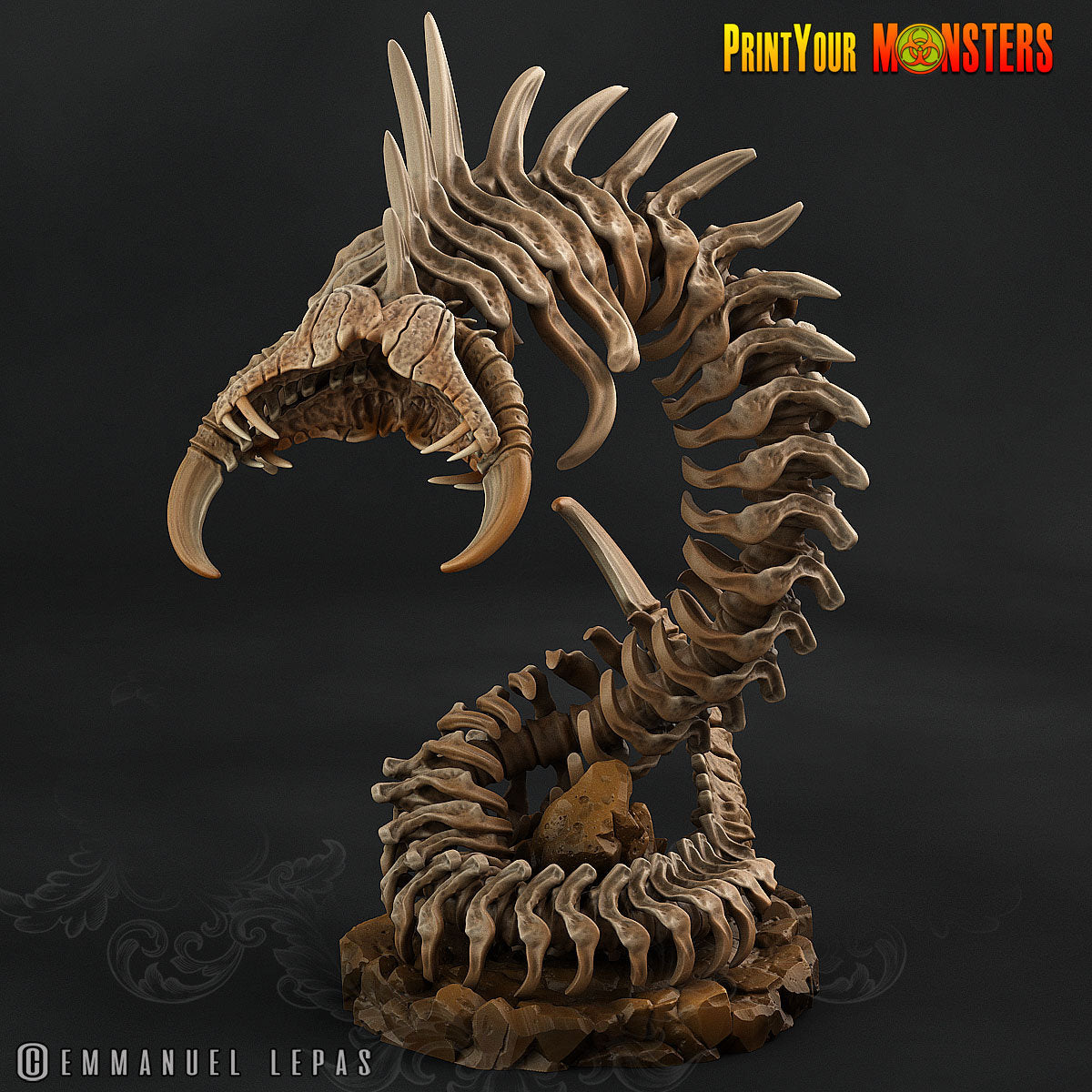 Giant Bones Serpent - Print Your Monsters | 32mm | Ancient Bones | Skeleton | Undead | Snake