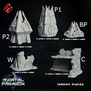 Asarcon Scenery, Robot Legion Terrain - Crippled God Foundry - Mortal Paradox | 32mm | Scifi | Pyramid | Ruins