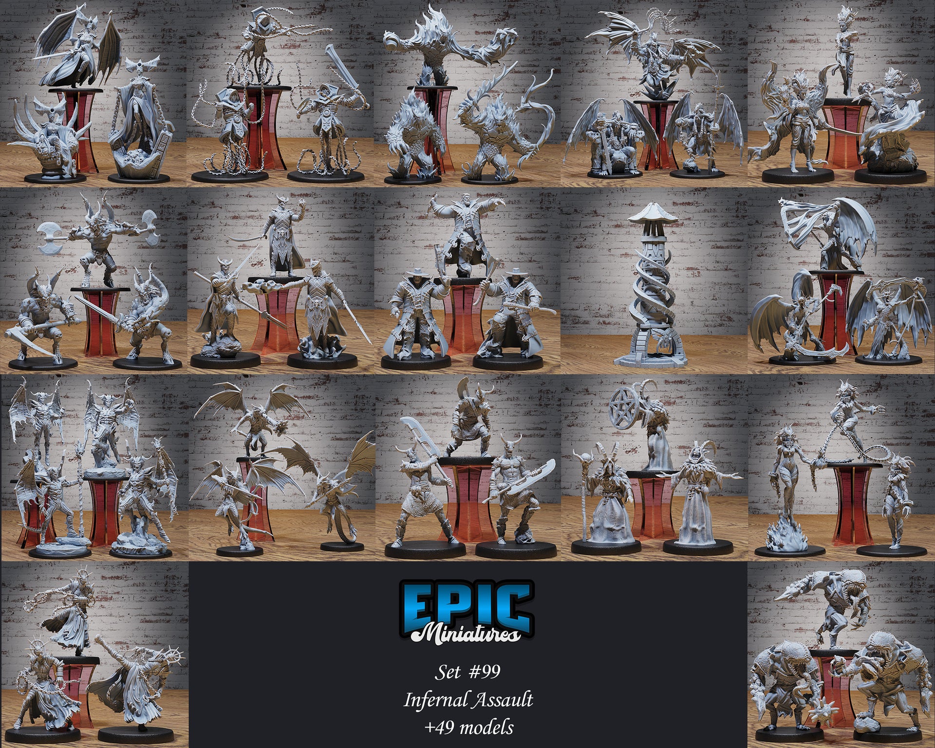 Chain Demon - Epic Miniatures | Infernal Assault | 28mm | 32mm | Devil | Jailer