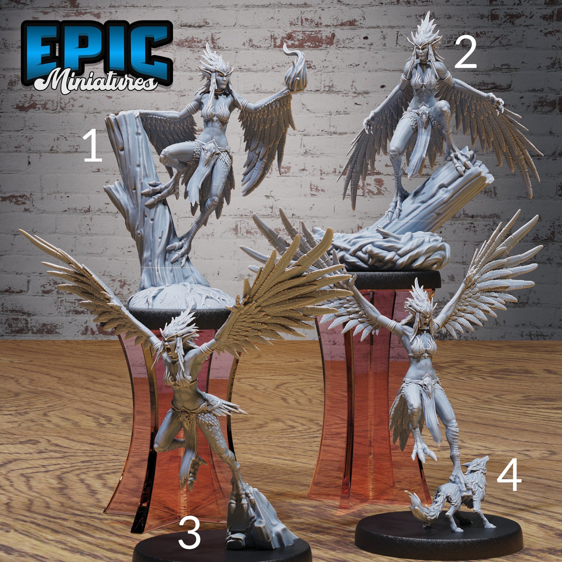 Harpy Classic - Epic Miniatures | Olympian Legends | 28mm | 32mm | Birdfolk | Hunting | Demon