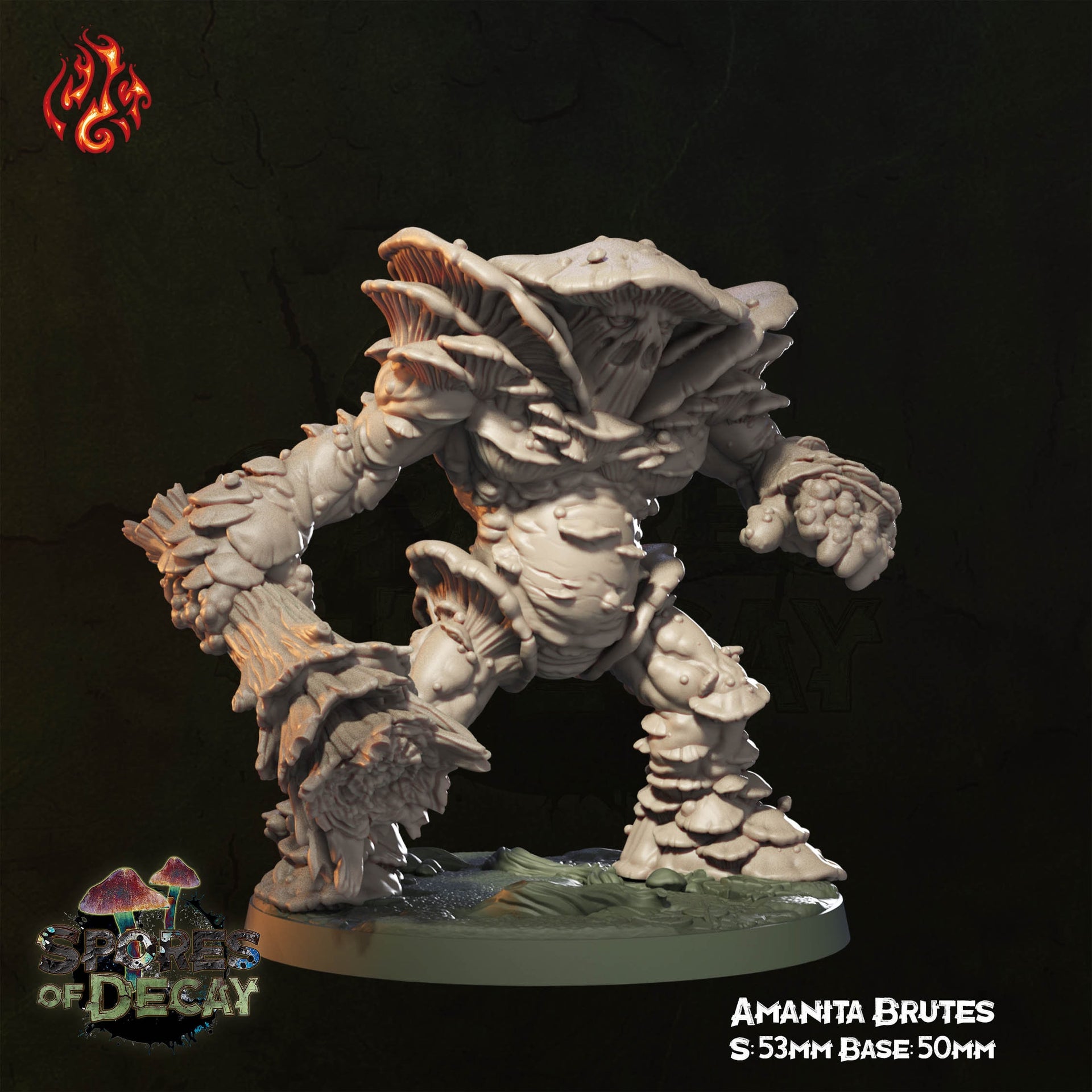 Aminita Brutes, Giant Mushroomfolk - Crippled God Foundry - Spores of Decay | D&D | 32mm | Fungus | Cordyceps