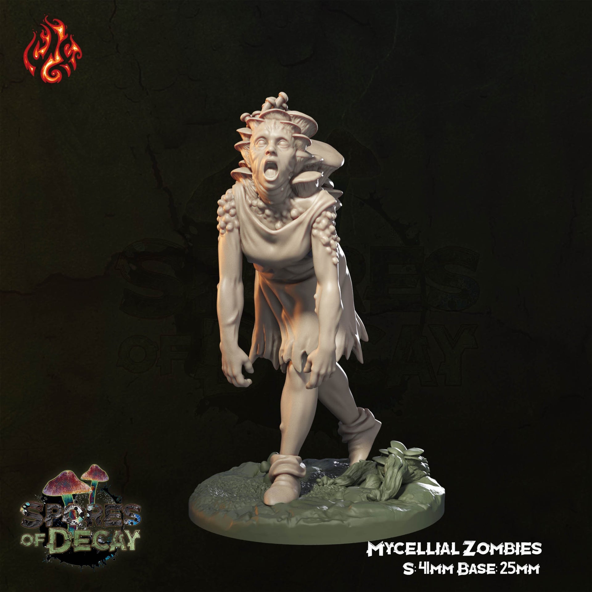 Mycellial Zombies, Fungus Infected Villagers- Crippled God Foundry - Spores of Decay | D&D | 32mm | Cordyceps