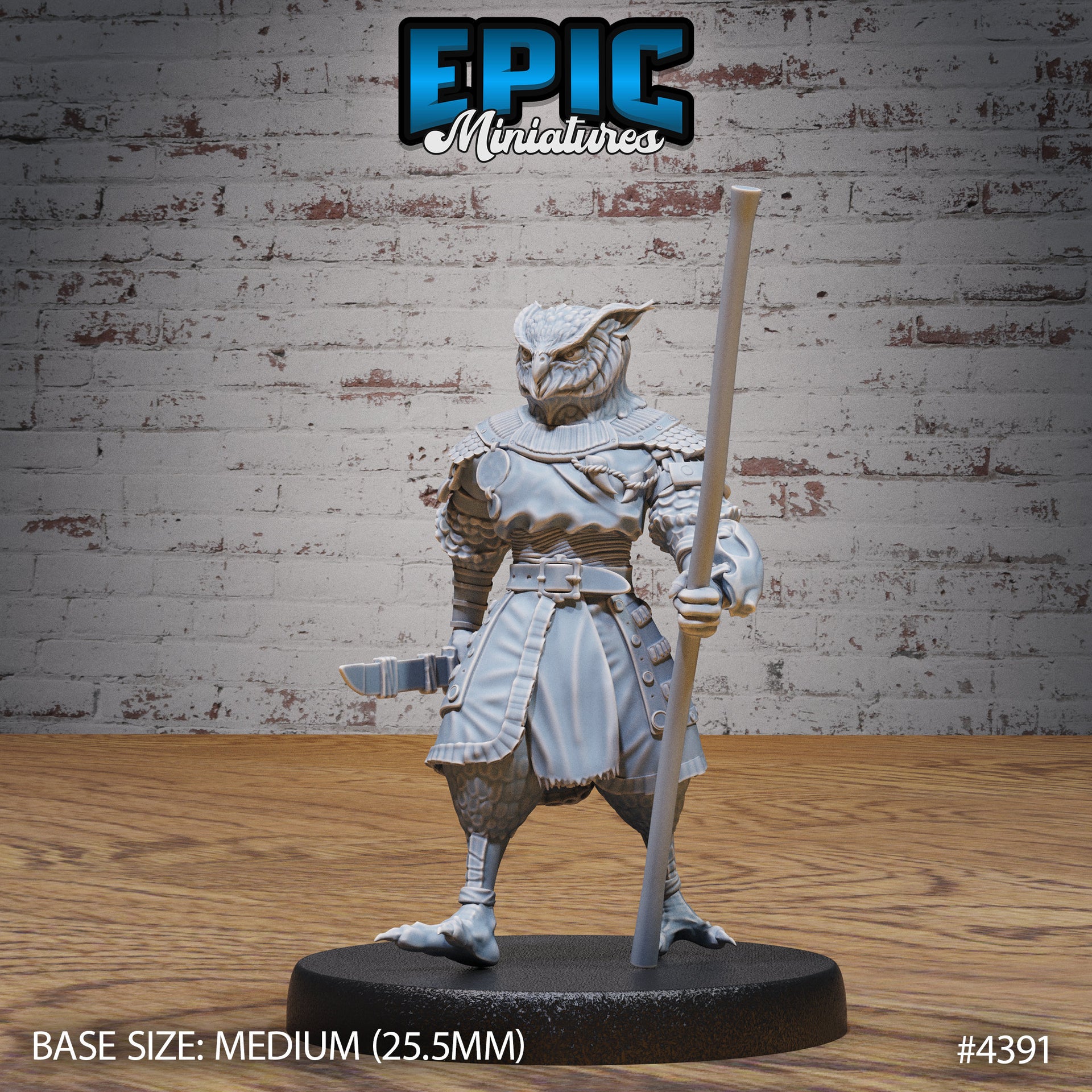 Owl Folk Monk - Epic Miniatures | Mighty Heroes | 28mm | 32mm | Sorcerer | PC | Traveler