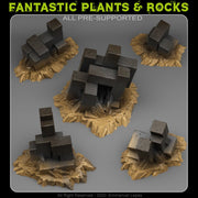 Abstract Desert Rocks - Fantastic Plants and Rocks | Print Your Monsters | DnD | Wargaming