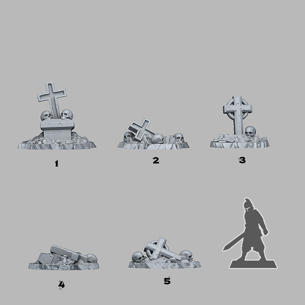 Creepy Cemetery Tombs - Fantastic Plants and Rocks | Print Your Monsters | DnD | Wargaming