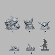 Devil Skulls Scatter Terrain - Fantastic Plants and Rocks | Print Your Monsters | DnD | Wargaming