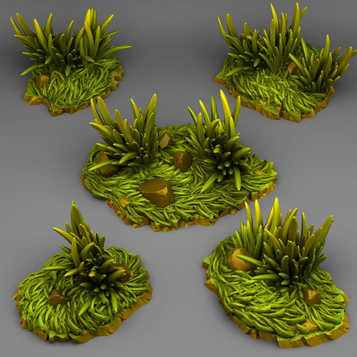 Wild Grass Scatter Terrain - Fantastic Plants and Rocks | Print Your Monsters | DnD | Wargaming