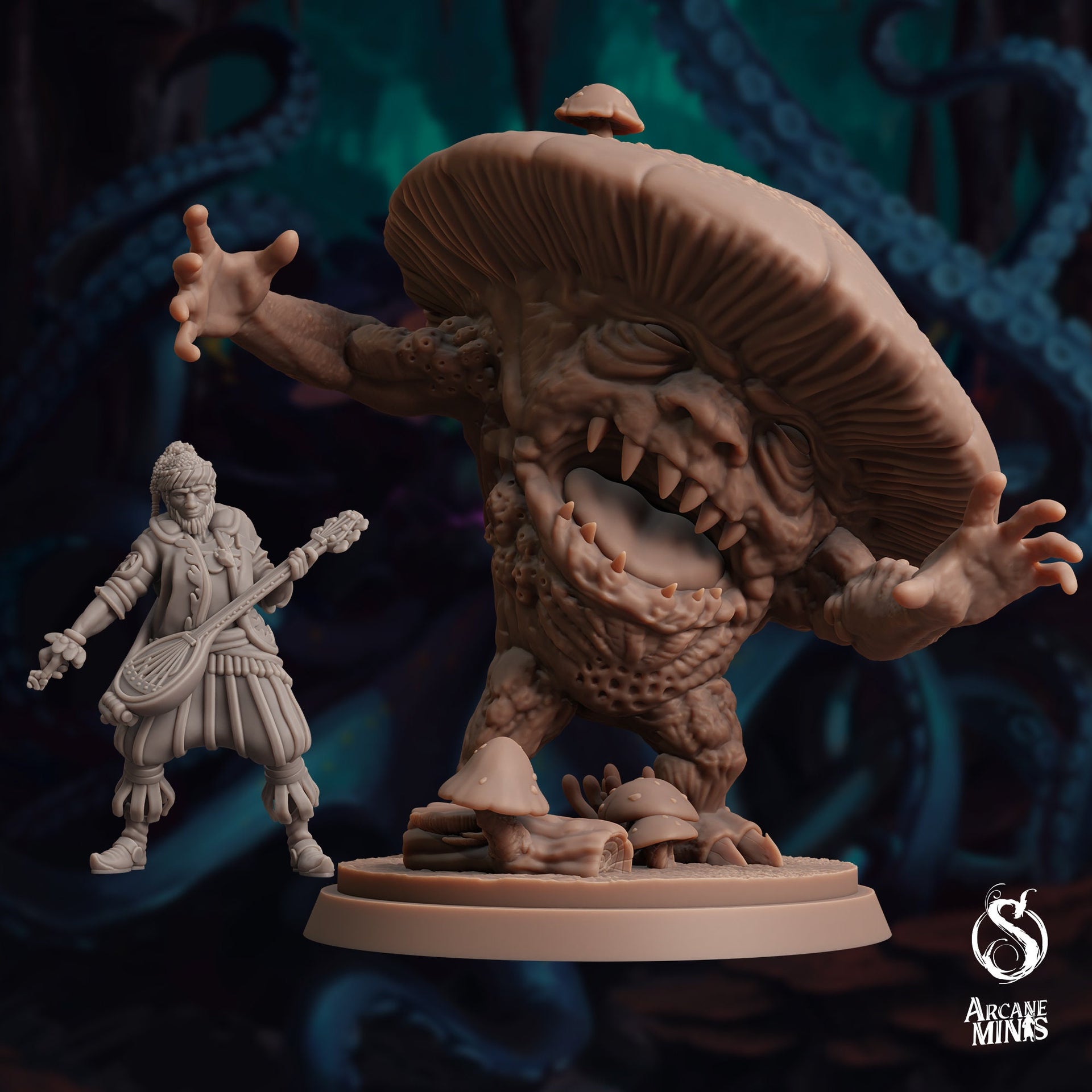 Mushril Stalker, Mushroom Monster - Arcane Minis | 32mm | The Awakening | Alien | | Fungus | Mold