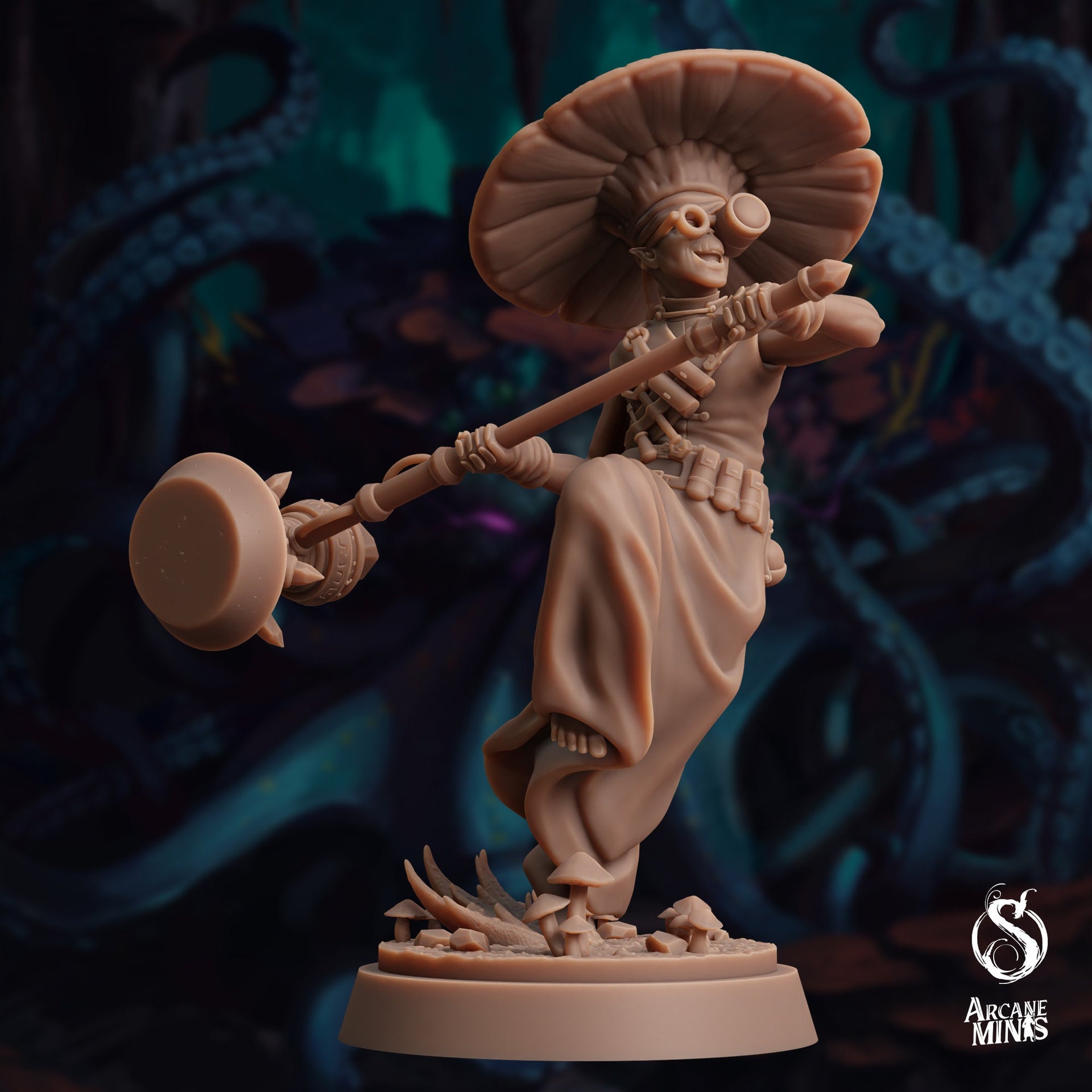 Fungarii Ranger, Mushroom Inventor - Arcane Minis | 32mm | The Awakening | Alien | | Fungus | Mold