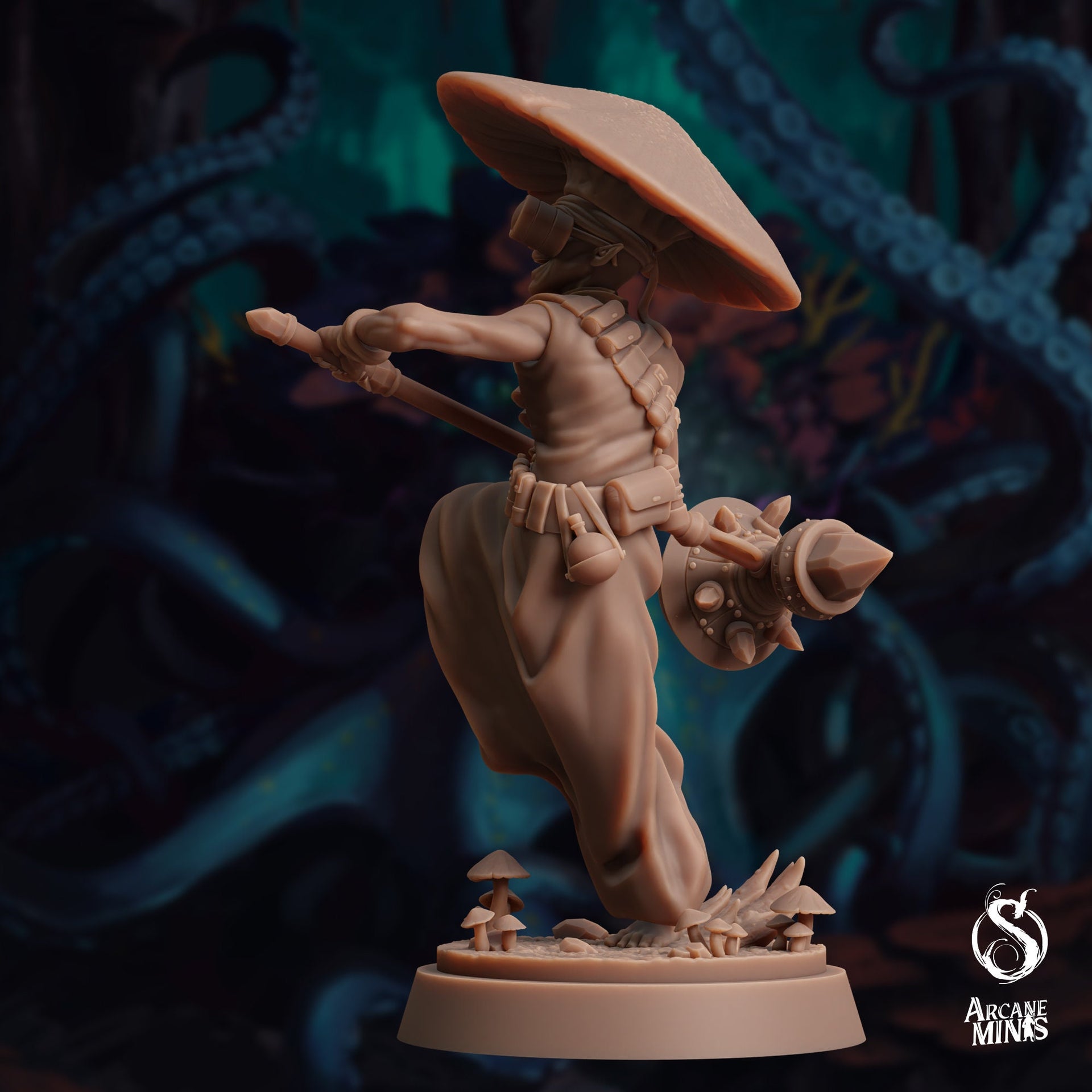 Fungarii Ranger, Mushroom Inventor - Arcane Minis | 32mm | The Awakening | Alien | | Fungus | Mold