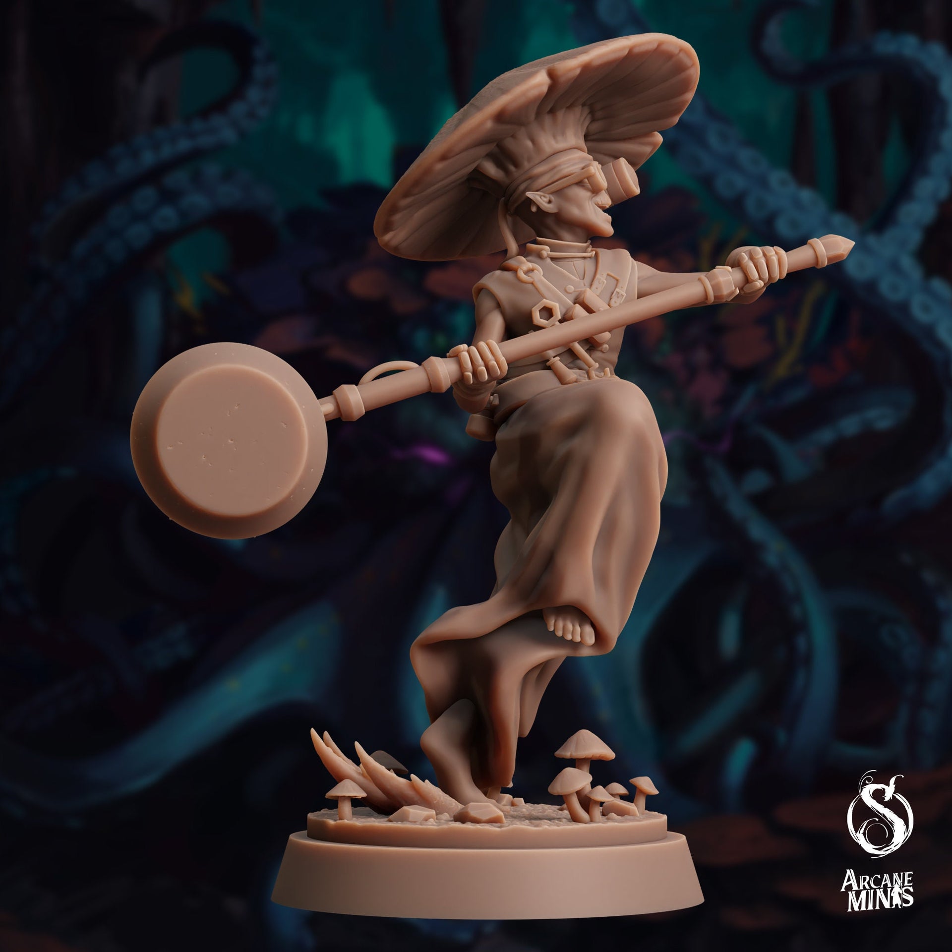 Fungarii Ranger, Mushroom Inventor - Arcane Minis | 32mm | The Awakening | Alien | | Fungus | Mold