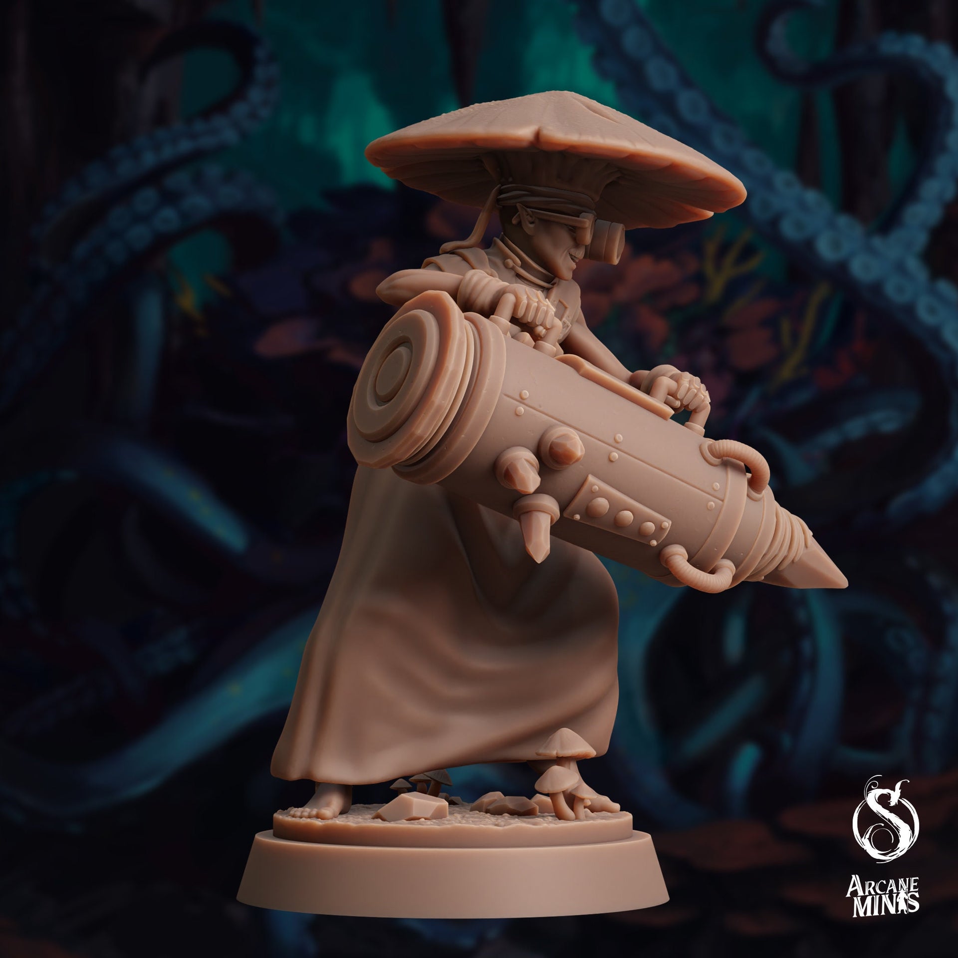 Fungarii Ranger, Mushroom Inventor - Arcane Minis | 32mm | The Awakening | Alien | | Fungus | Mold