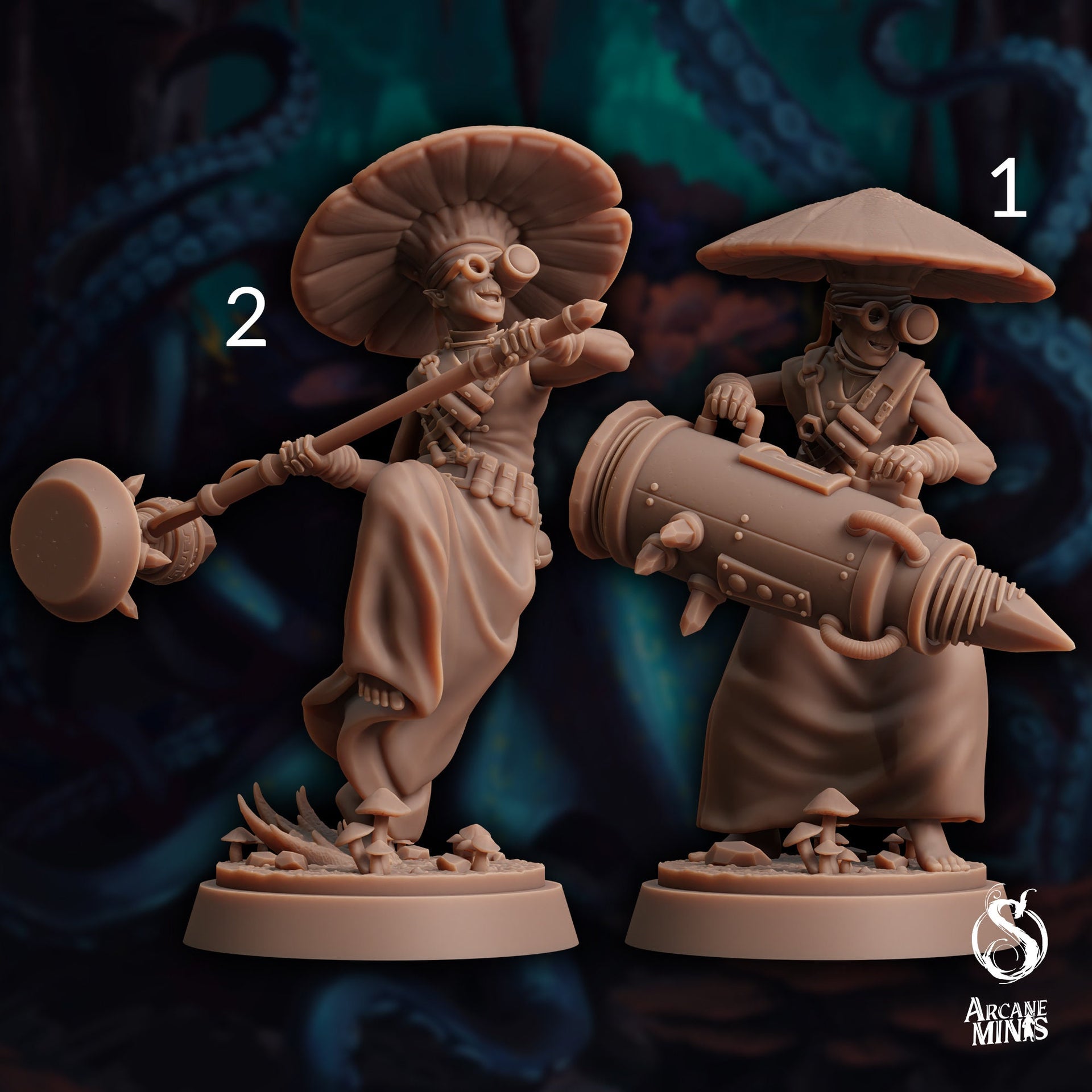 Fungarii Ranger, Mushroom Inventor - Arcane Minis | 32mm | The Awakening | Alien | | Fungus | Mold