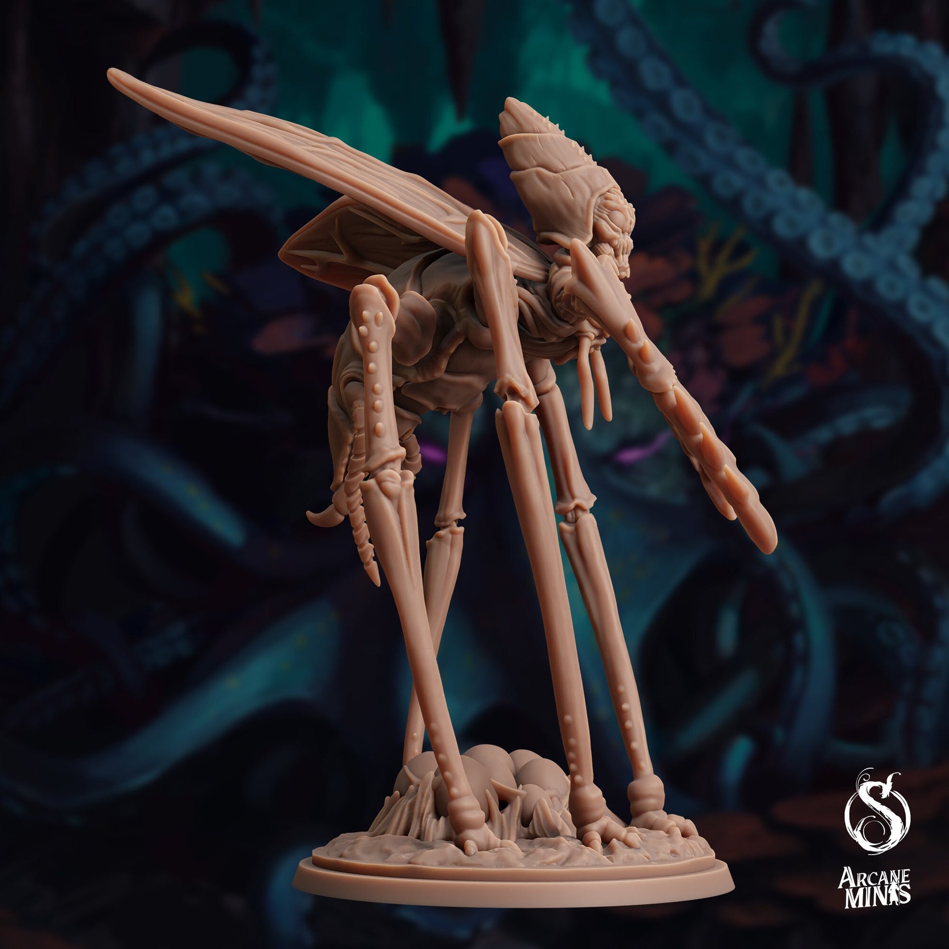 Exonid Strider, Giant Bug Monster - Arcane Minis | 32mm | The Awakening | Alien | Wasp