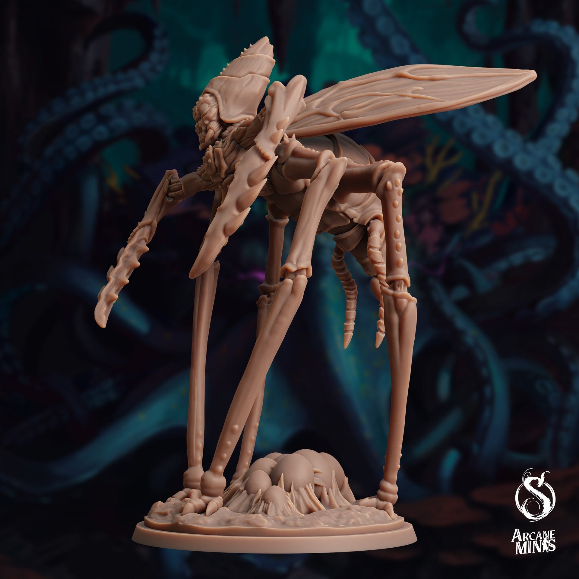 Exonid Strider, Giant Bug Monster - Arcane Minis | 32mm | The Awakening | Alien | Wasp