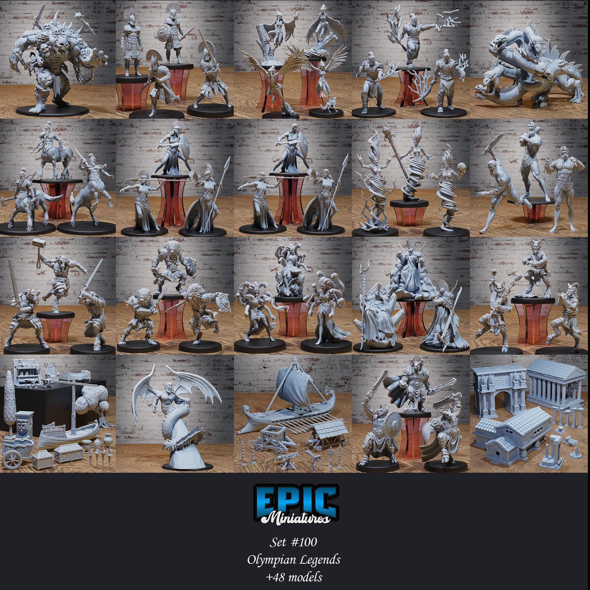 Olympian War Equipment - Epic Miniatures | Olympian Legends | 28mm | 32mm | Grond | Boat | Ballista | Mangonel