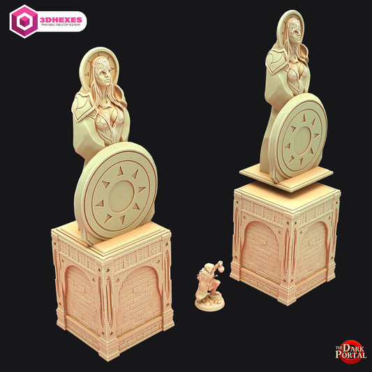Fiery Guardian - Echoes of the Dark Portal by 3dHexes | Ancient Ruins Terrain for Roleplaying and Gaming | Ancient | Statue | Temple