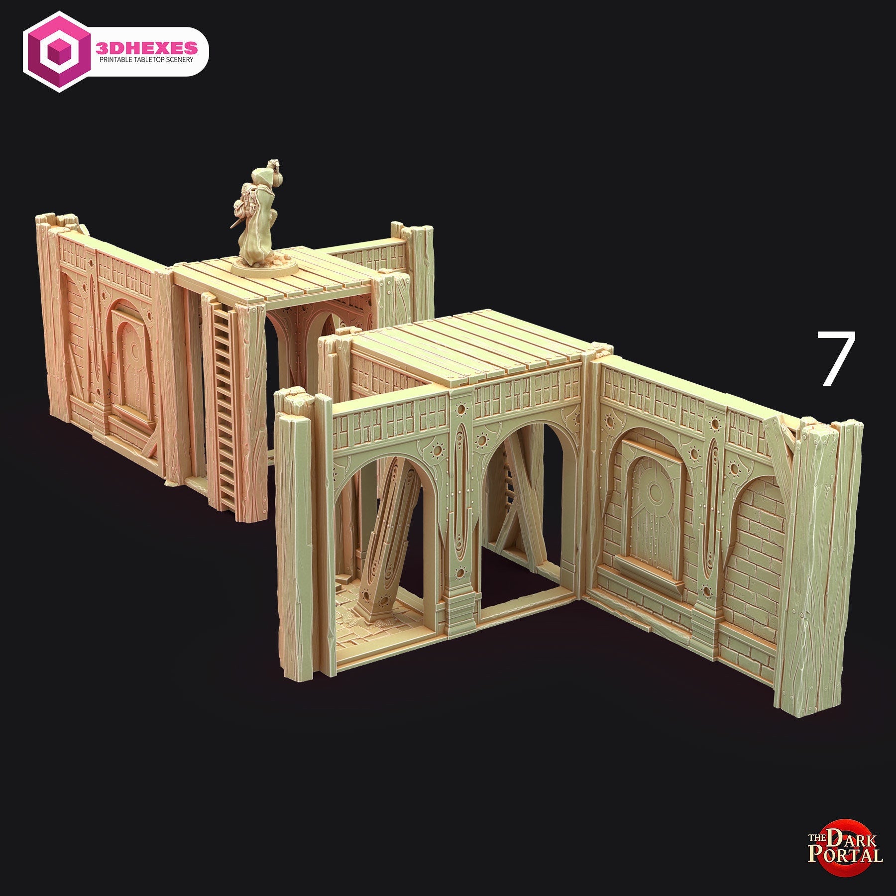 Under Construction Buildings - Echoes of the Dark Portal by 3dHexes | Ancient Ruins Terrain for Roleplaying and Gaming | Scatter