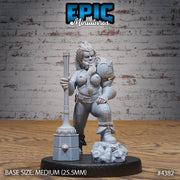 Bearded Female Dwarf - Epic Miniatures | Mighty Heroes | 28mm | 32mm | PC | Paladin | Fighter | Bard | Hammer