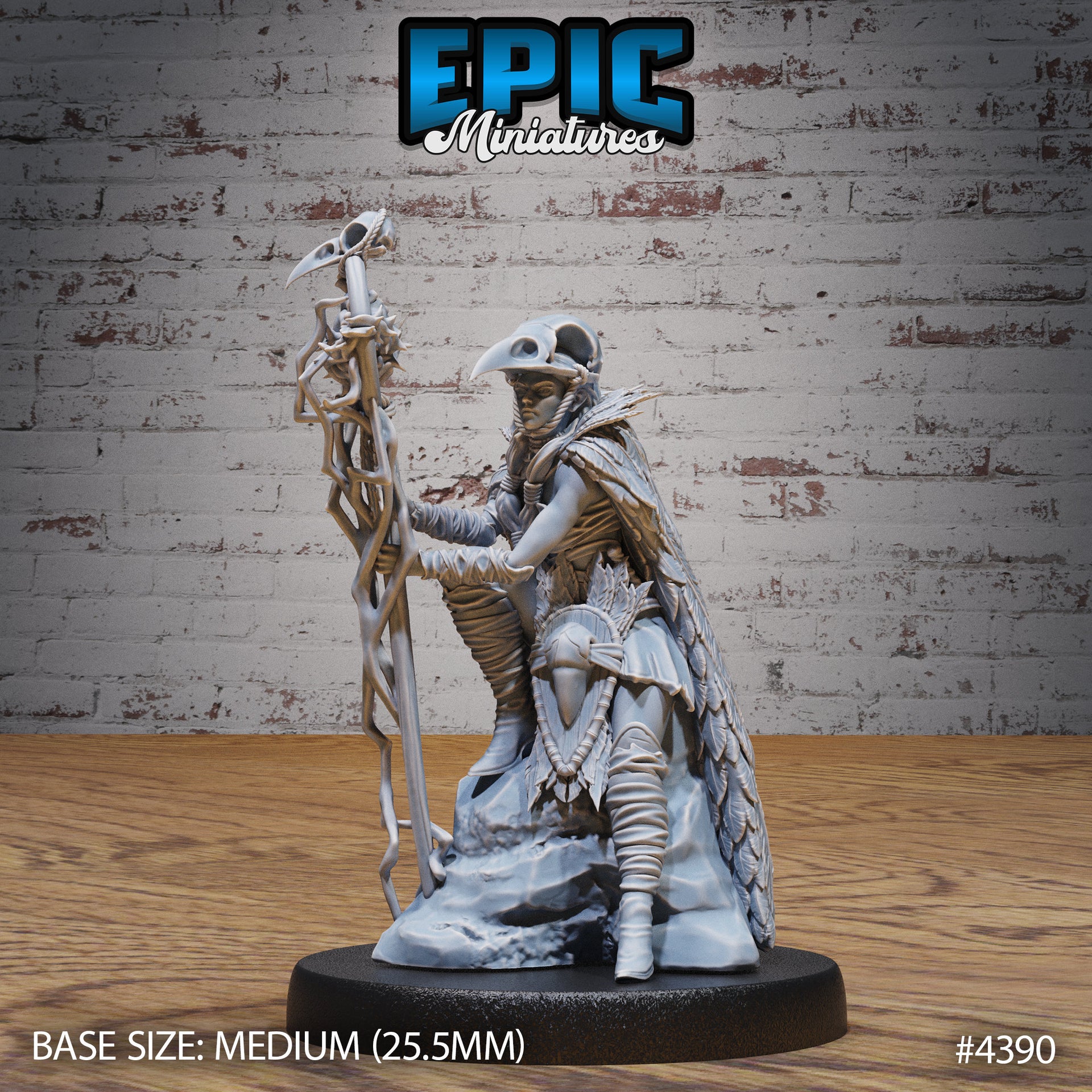 Raven Wizard Female - Epic Miniatures | Mighty Heroes | 28mm | 32mm | PC | Witch | Warlock | Sorcer