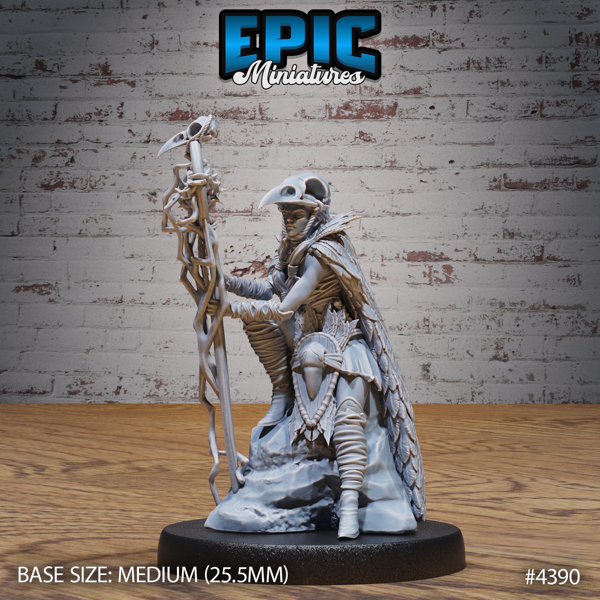 Raven Wizard Female - Epic Miniatures | Mighty Heroes | 28mm | 32mm | PC | Witch | Warlock | Sorcer