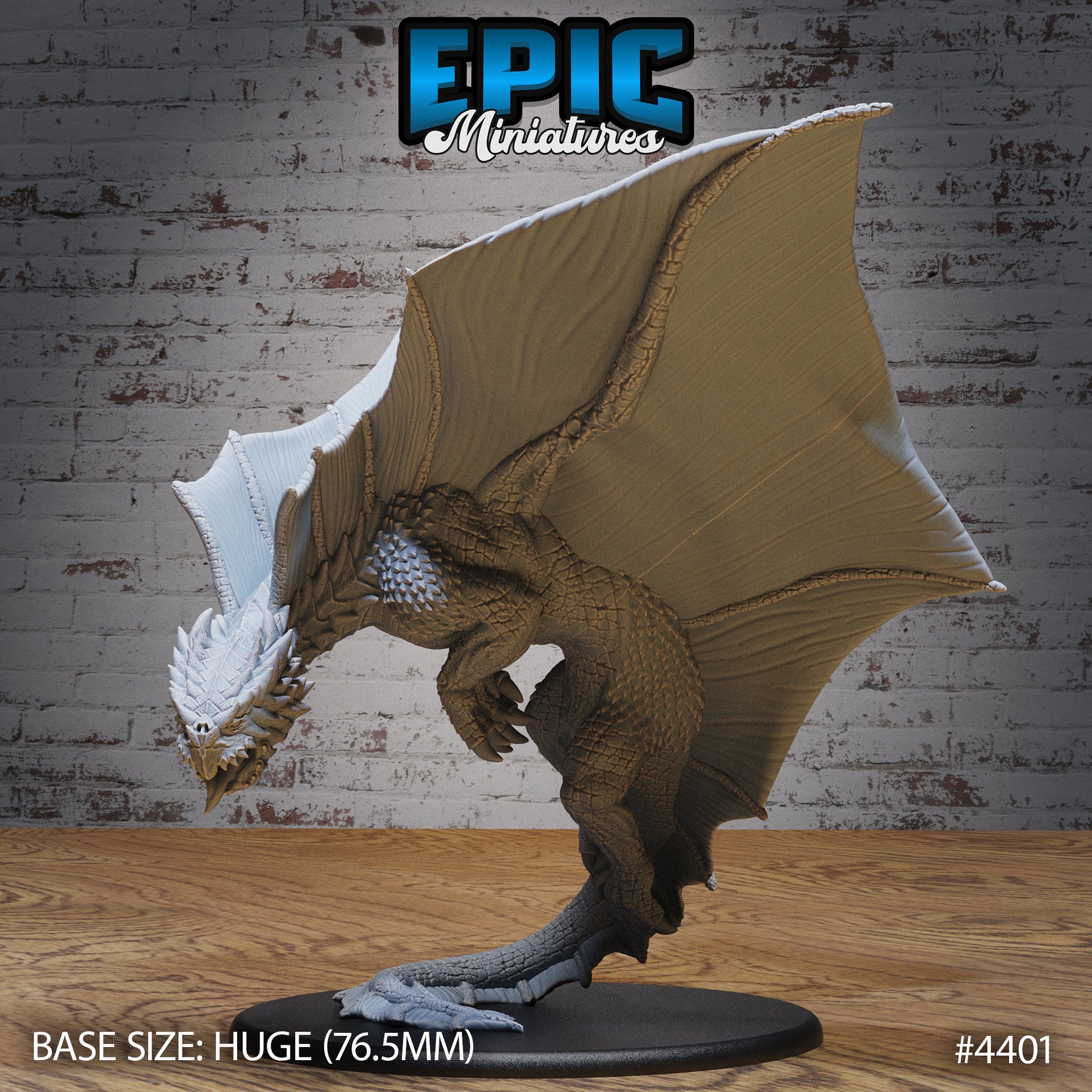 Brown Dragon - Epic Miniatures | Mighty Heroes | 28mm | 32mm | Stone | Rock | Flying