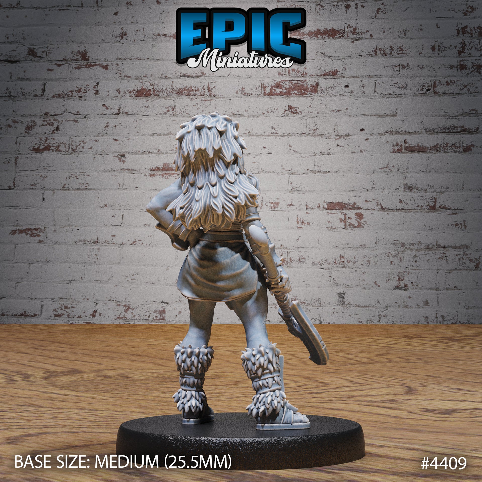 Half Orc Female Fighter - Epic Miniatures | Mighty Heroes | 28mm | 32mm | PC | Barbarian | Axe