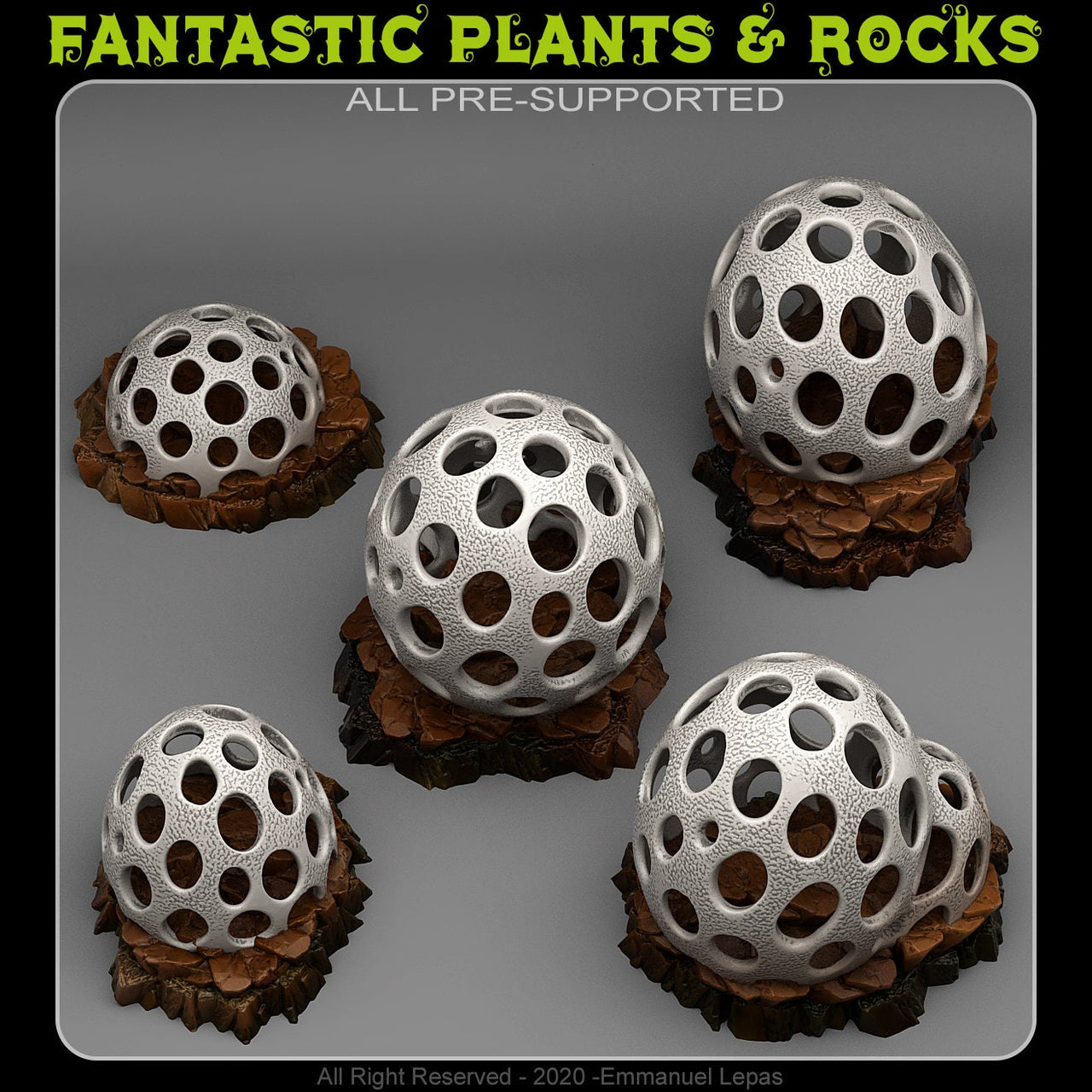 Fossilized Alien Mushrooms - Fantastic Plants and Rocks | Print Your Monsters | DnD | Wargaming