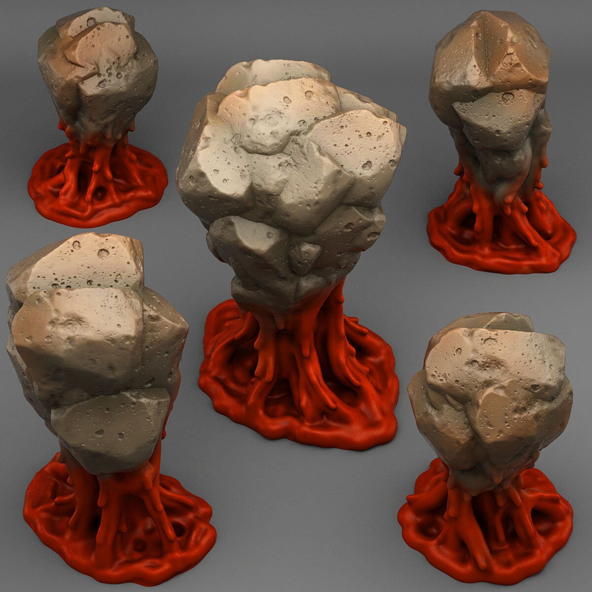 Blood Rocks - Fantastic Plants and Rocks | Print Your Monsters | DnD | Wargaming