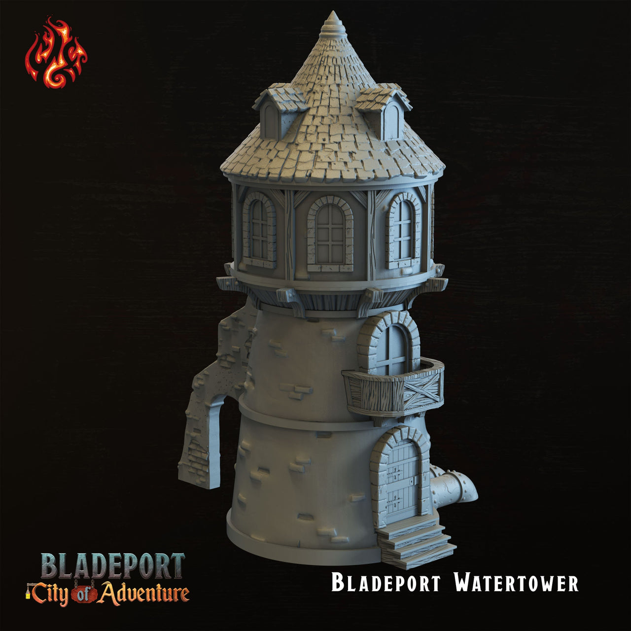 Bladeport WaterTower - Crippled God Foundry, Bladeport | 32mm | Filament | Wizard | Watch