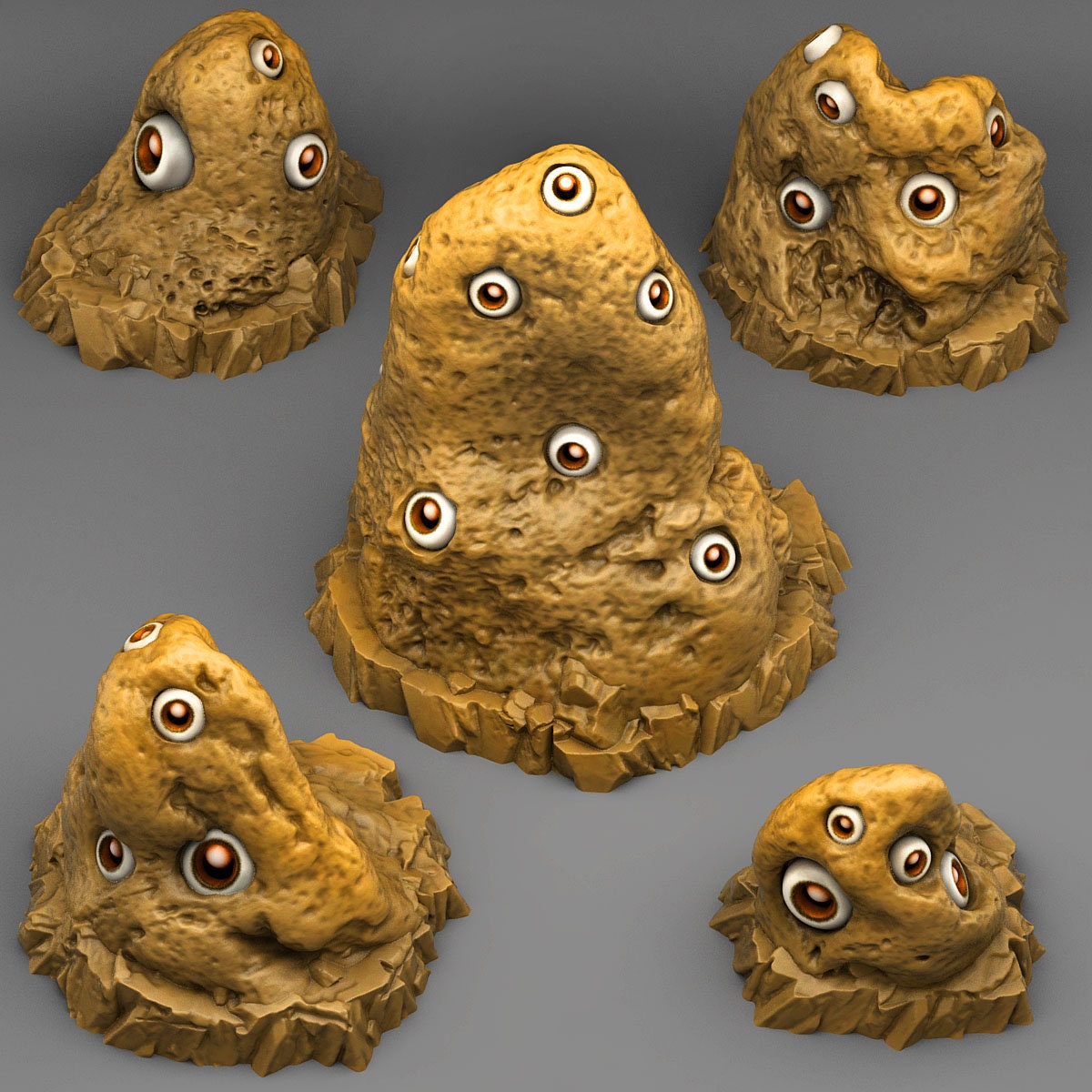 Curious Eye Stones - Fantastic Plants and Rocks | Print Your Monsters | DnD | Wargaming | Mimic
