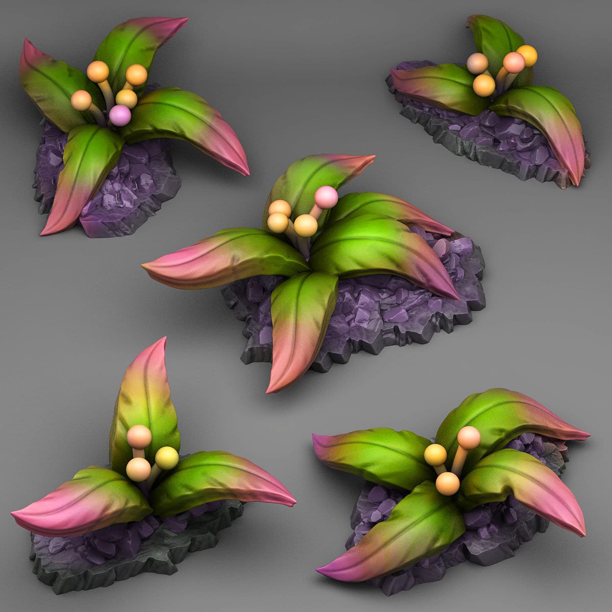 Romantic Plants Scatter Terrain - Fantastic Plants and Rocks | Print Your Monsters | DnD | Wargaming