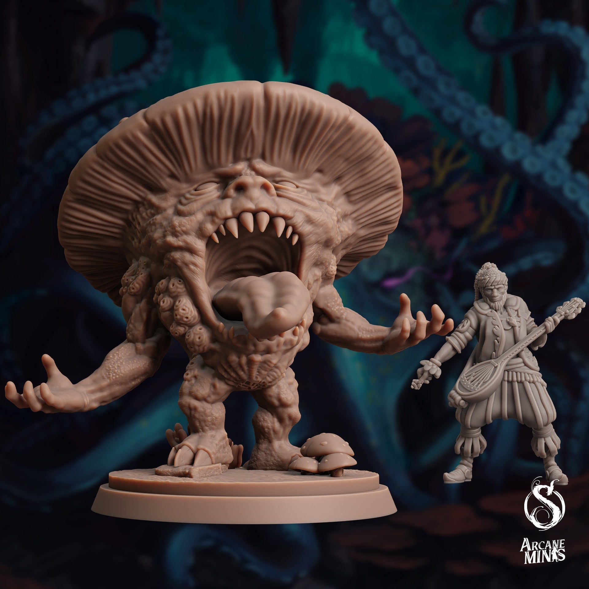 Mushril Stalker, Mushroom Monster - Arcane Minis | 32mm | The Awakening | Alien | | Fungus | Mold