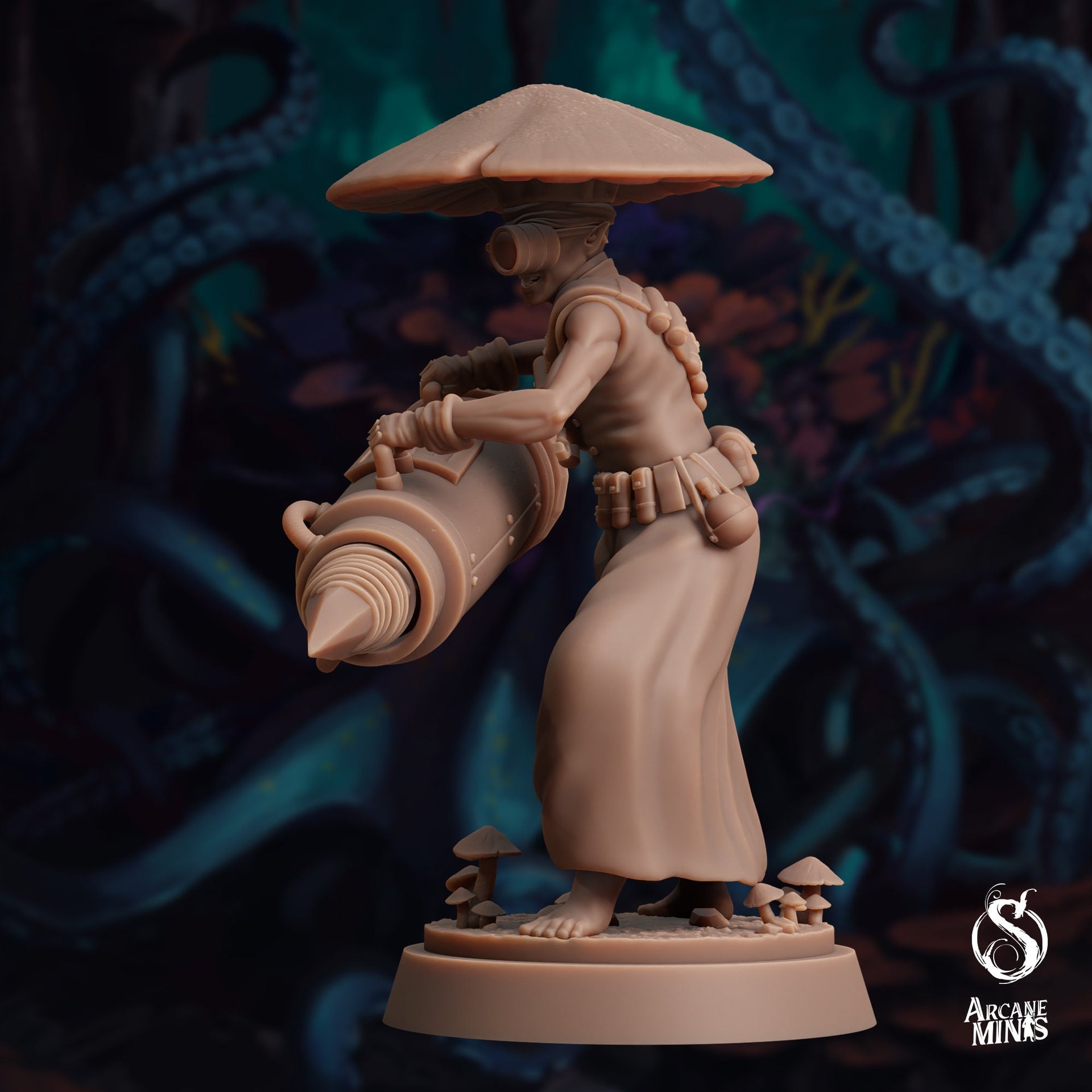 Fungarii Ranger, Mushroom Inventor - Arcane Minis | 32mm | The Awakening | Alien | | Fungus | Mold