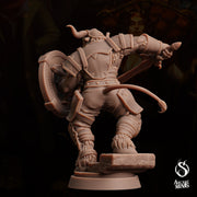 Tauriontaur Fighter, Minotaur Gladiator- Arcane Minis | 32mm | The Queens Deceit | Knight