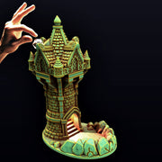 Wizards Roll Dice Tower - Fantasy 3d Tabletop | Big Fungus Terrain for Roleplaying and Gaming | Tricolor | Rainbow | Color Changing