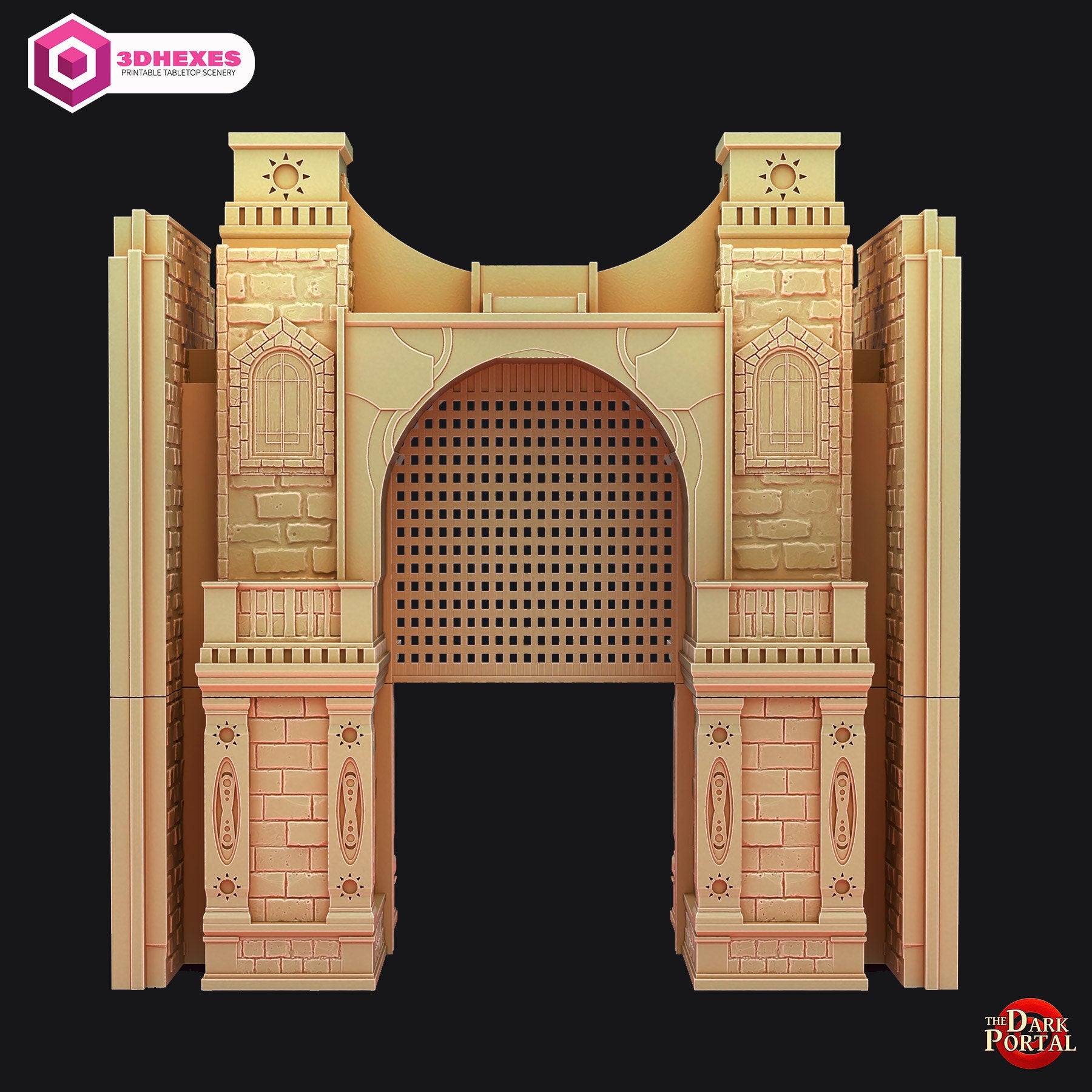 Dawn City Gates - Echoes of the Dark Portal by 3dHexes | Ancient Ruins Terrain for Roleplaying and Gaming | Filament | Gateway | Temple