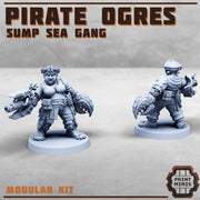 Modular Female Pirate Ogres - Print Minis | Sci Fi | Imperial | 28mm Heroic | Guard | Mercenary | Brute