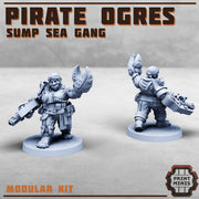 Modular Female Pirate Ogres - Print Minis | Sci Fi | Imperial | 28mm Heroic | Guard | Mercenary | Brute