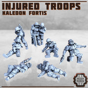 Kaledon Fortis Injured Soldiers- Print Minis | Sci Fi | Light Infantry | Imperial | 28mm Heroic