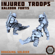 Kaledon Fortis Injured Soldiers- Print Minis | Sci Fi | Light Infantry | Imperial | 28mm Heroic