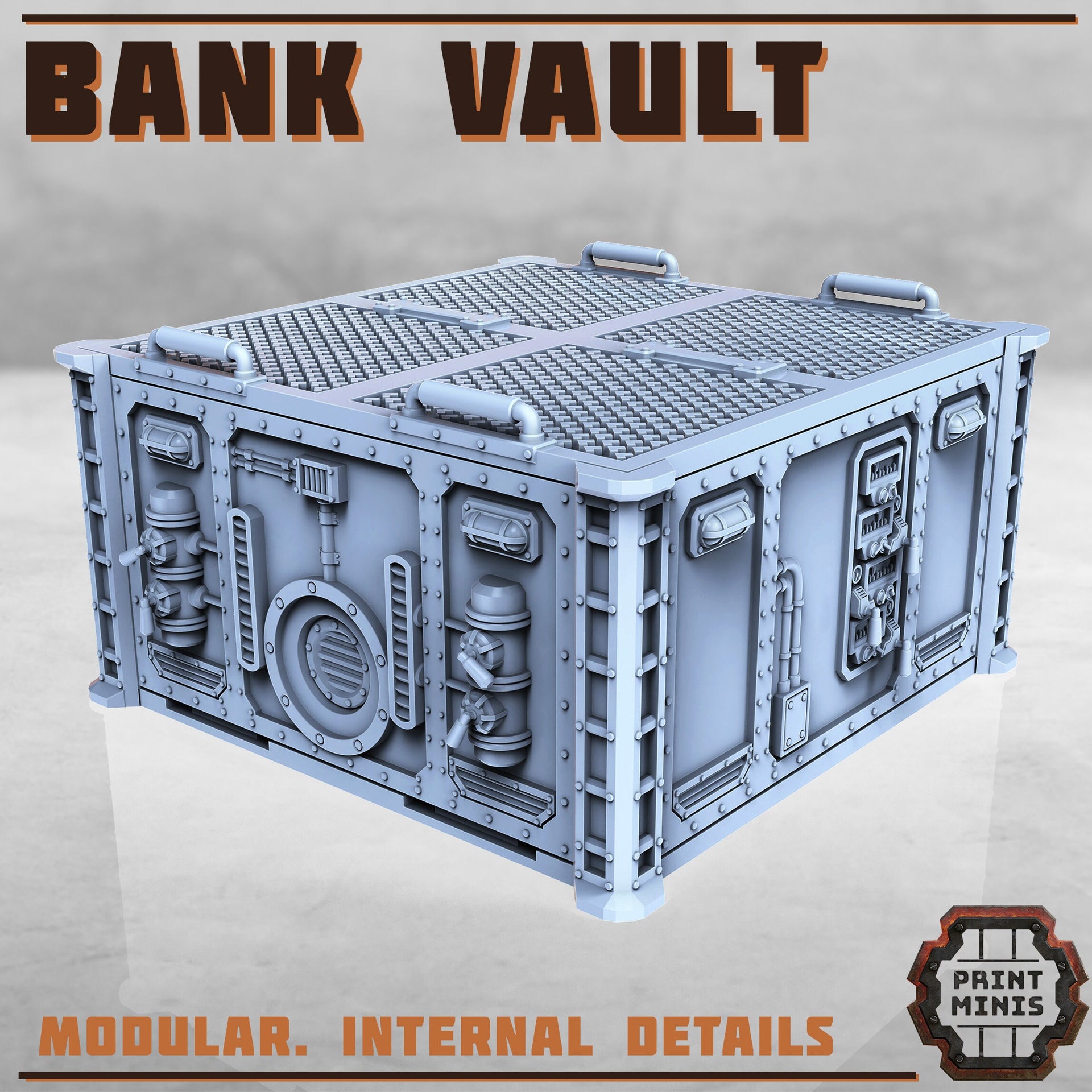 Bank Vault Terrain - Print Minis | Sci Fi | 28mm Heroic | Apocalypse | Playable interior