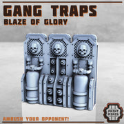 Gang Traps - Print Minis | Sci Fi | 28mm Heroic | Apocalypse | Flame | Spikes | Swinging | Arena