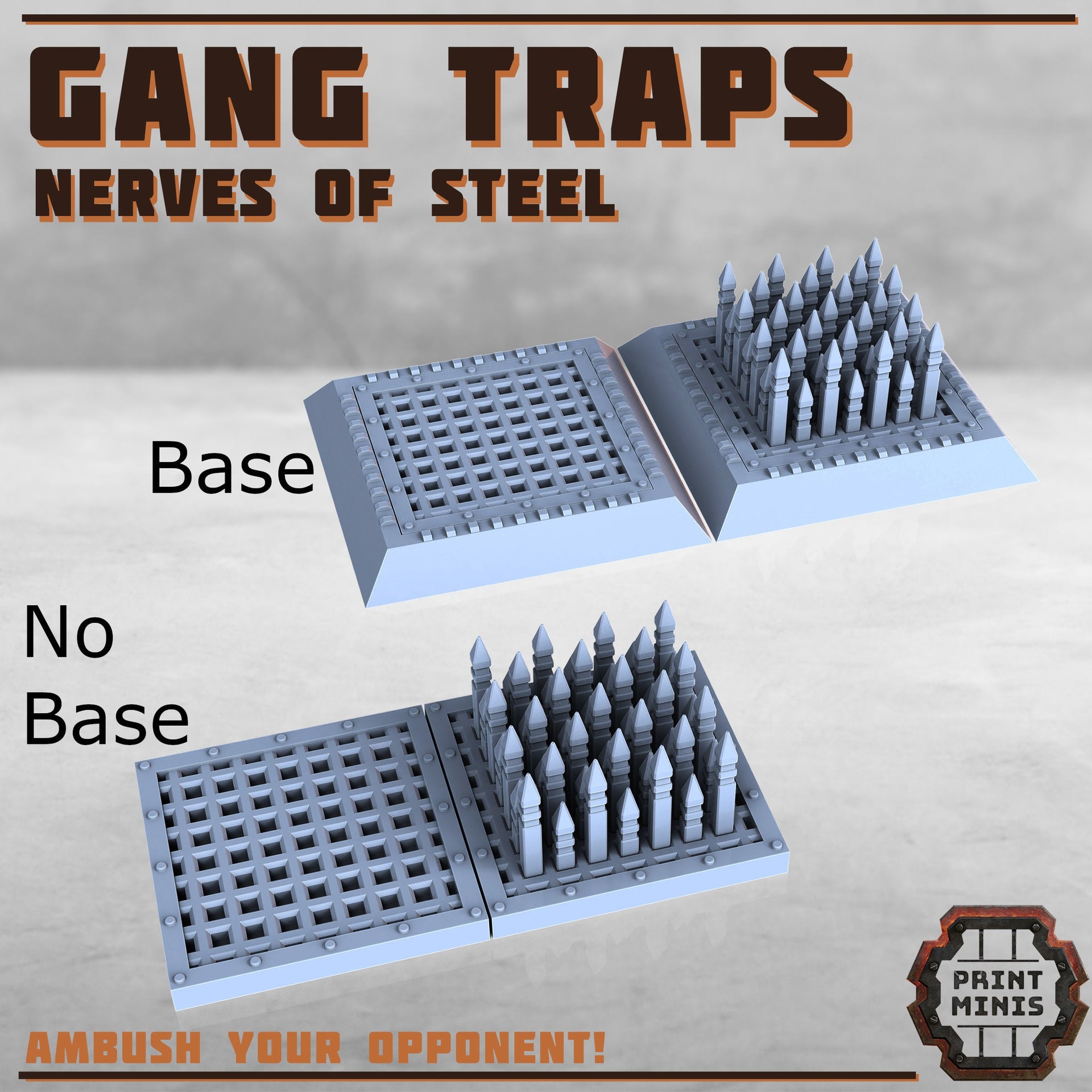 Gang Traps - Print Minis | Sci Fi | 28mm Heroic | Apocalypse | Flame | Spikes | Swinging | Arena