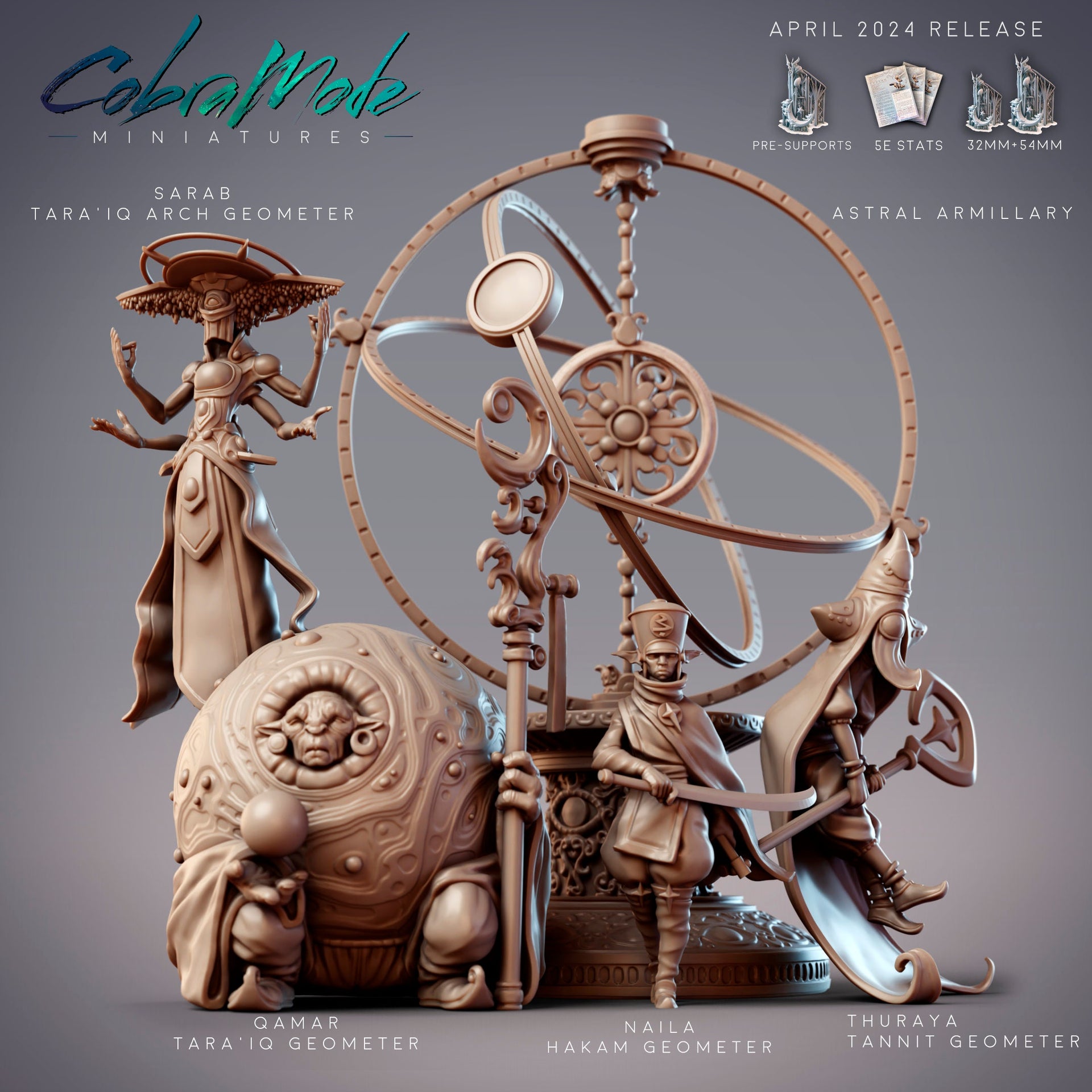 Astral Armillary, Solar Orrery - CobraMode | Miniature | Wargaming | Roleplaying Games | 32mm