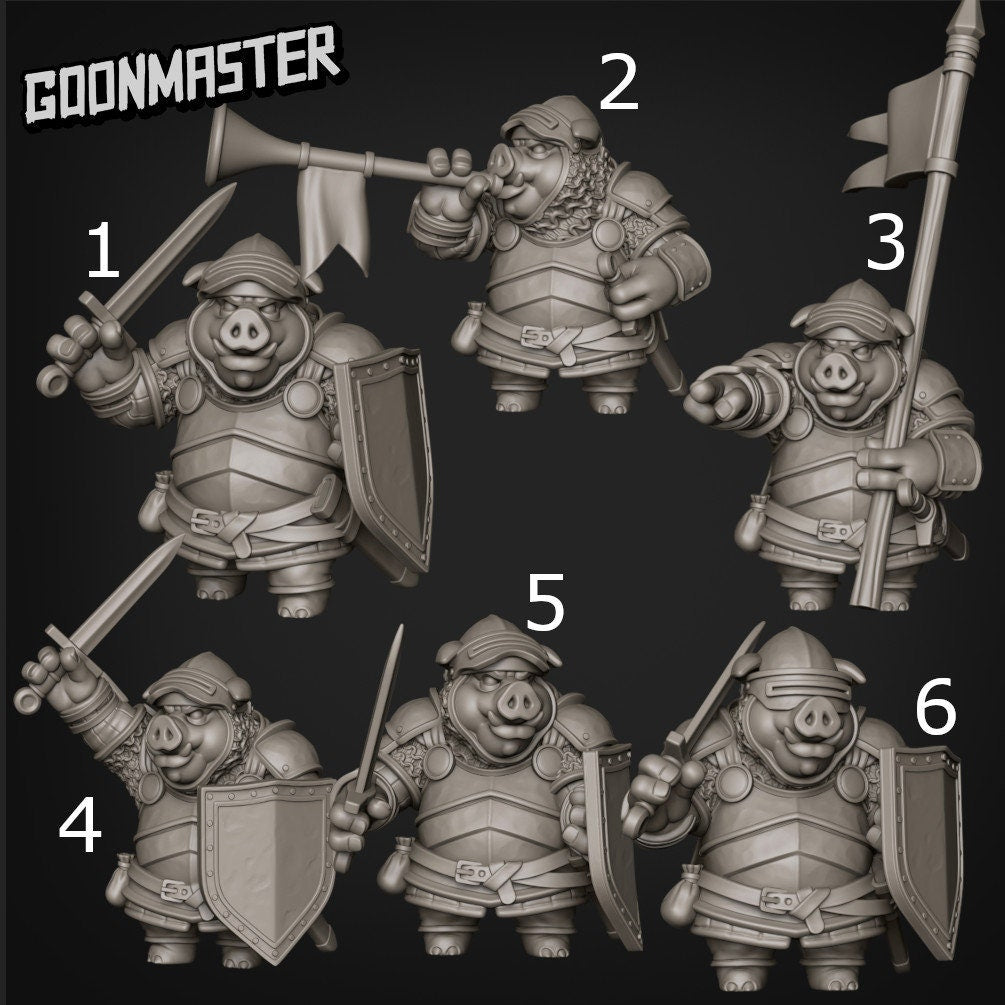 Pig Knight - Goonmaster | Miniature | Wargaming | Roleplaying Games | 32mm