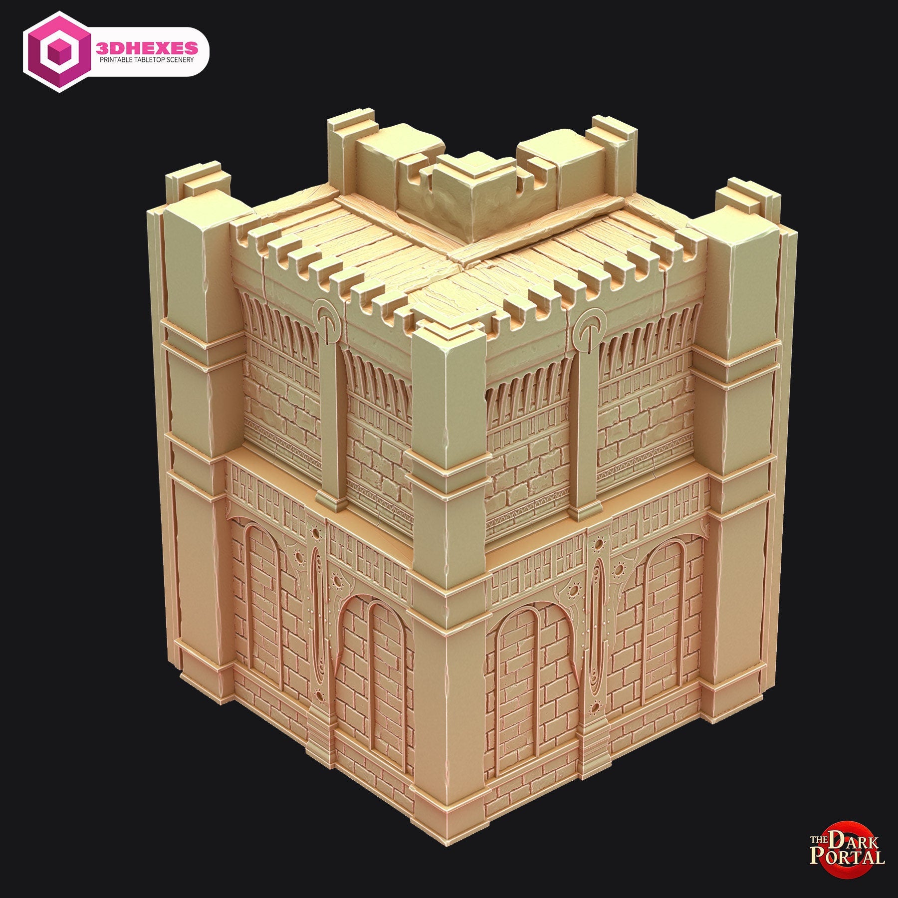 Dawn City Walls - Echoes of the Dark Portal by 3dHexes | Ancient Ruins Terrain for Roleplaying and Gaming | Filament | Castle | Fortress