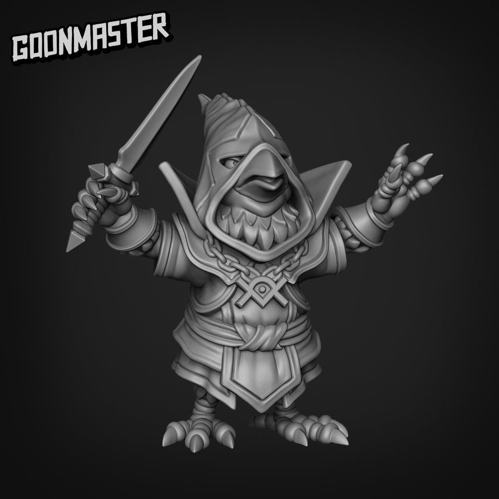 Necrowmancer Diorama - Goonmaster | Miniature | Wargaming | Roleplaying Games | 32mm | Warlock | Kenku | Necromancer | Crow