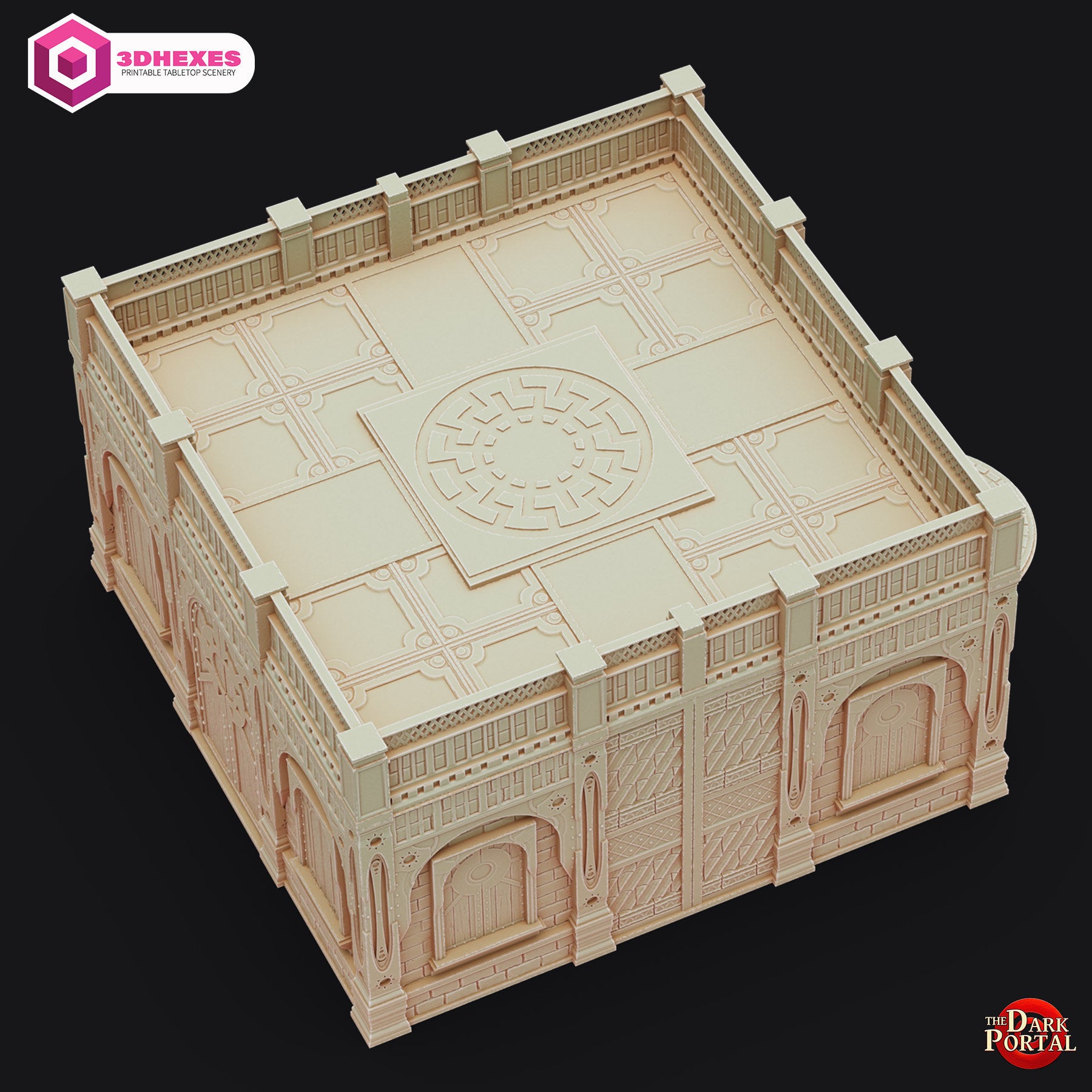 Completed Small House - Echoes of the Dark Portal by 3dHexes | Ancient Ruins Terrain for Roleplaying and Gaming | Building | Temple
