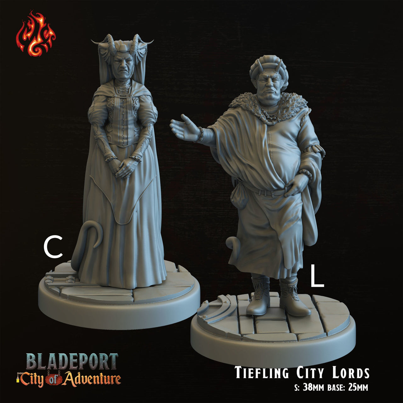 Tiefling City Lords- Crippled God Foundry, Bladeport | 32mm | Lord | Count | Countess | Demon | Devilkin